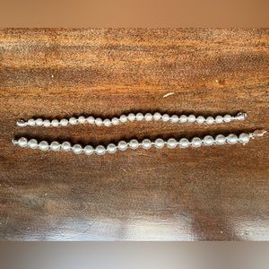 Monet hand knotted gray glass pearl bracelet